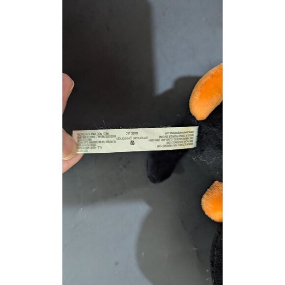 American Greetings Black Cat Plush Halloween "Happy Halloween" Green eyes 8" - Picture 6 of 6